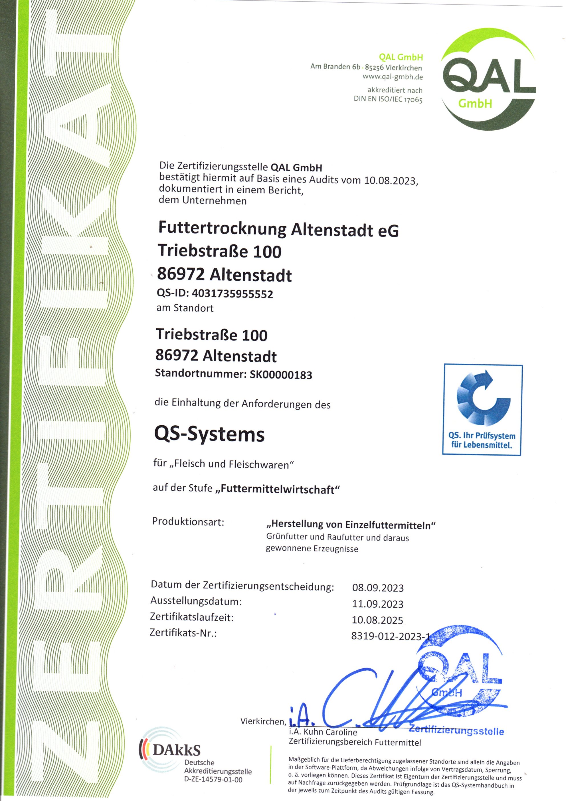 QS Qualität und Sicherheit